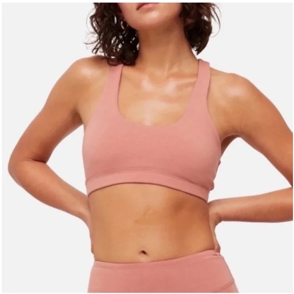 MATE The Label Organic Cotton Sports Bra in Rose Size M - Picture 1 of 4